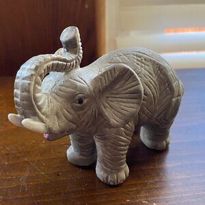 Vintage Miniature Elephant Figurine Good Luck Charm Ceramic Hand Made